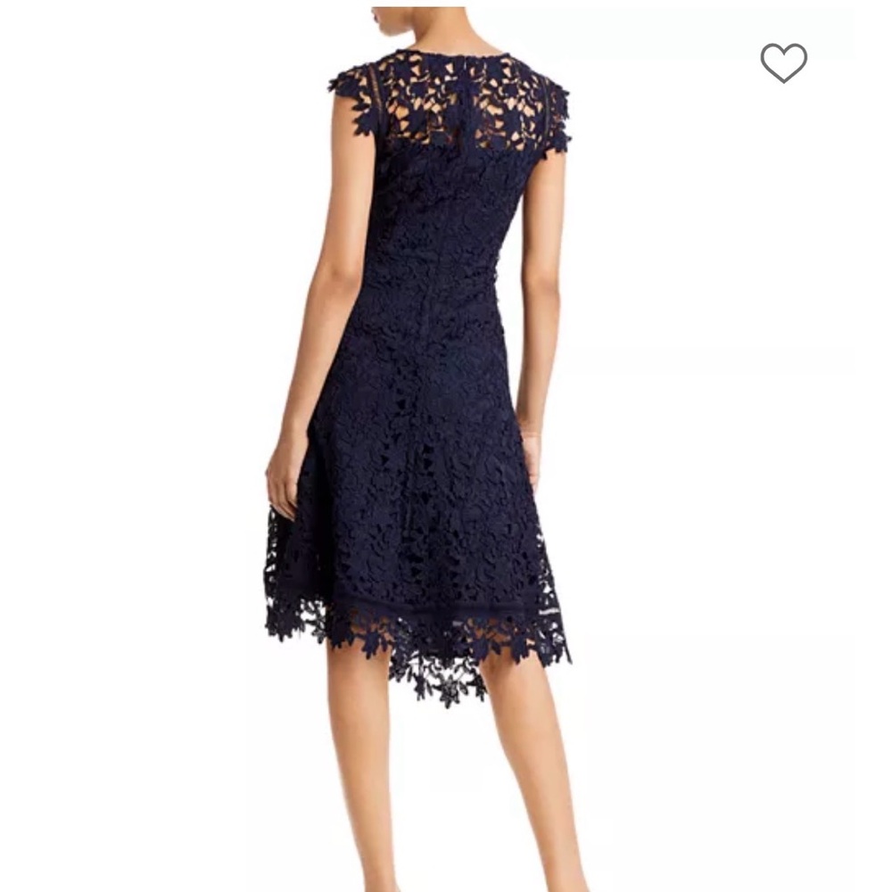 Eliza J Navy Floral Lace High-Low Cocktail Dress - Picture 2 of 5